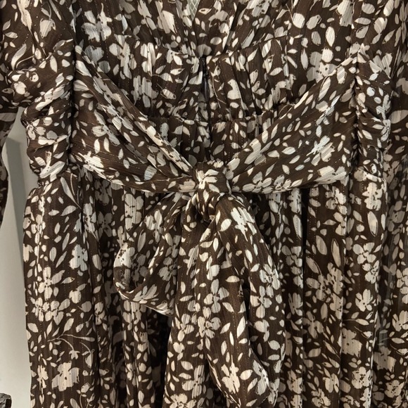 Sabina Musayev Large Legend Dress Brown Floral Ruffle Tiered Midi Boho Read - Picture 11 of 15